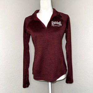 Landway X The City Luxe Top Ladies Medium Maroon Founders Brewing Quarter Zip